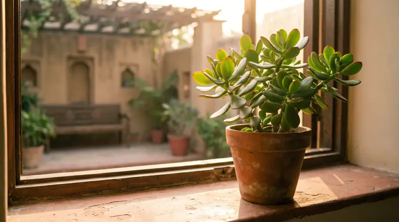Jade plant in sun